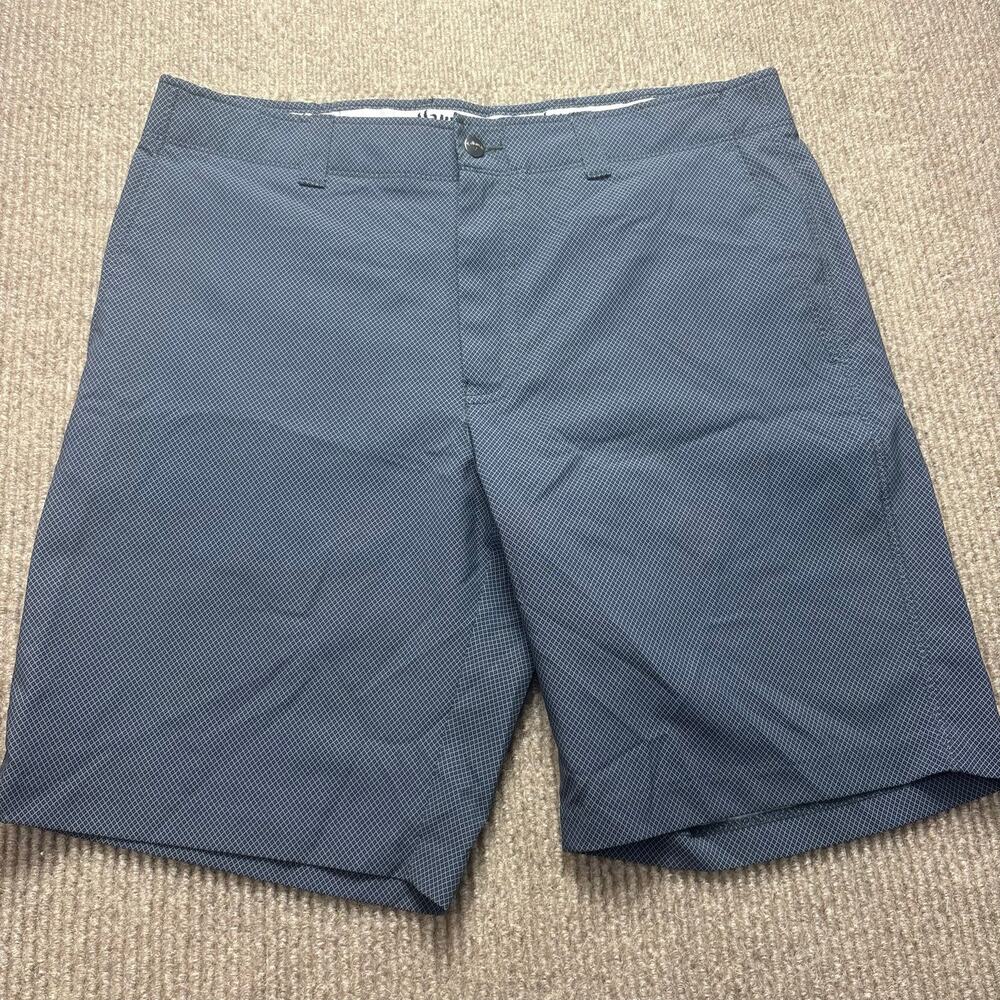 Mens Callaway Golf Blue Small Checked Flat Front Golf Shorts Size 34
